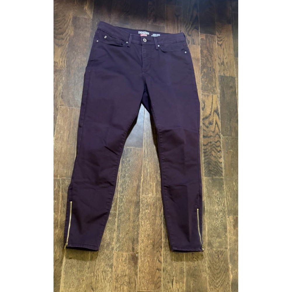 DENIZEN from Levi's High-Rise Ankle Skinny Jeans Plum Stretch Ankle Zip Sz 10